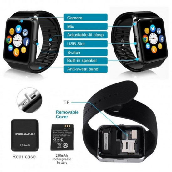 Розумні годинники Smart Watch GT08 Black