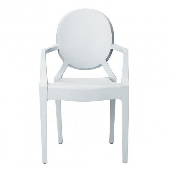 Designer chair Doris SDM, plastic, with armrests, white Designer chair Doris SDM, plastic, with armrests, white
