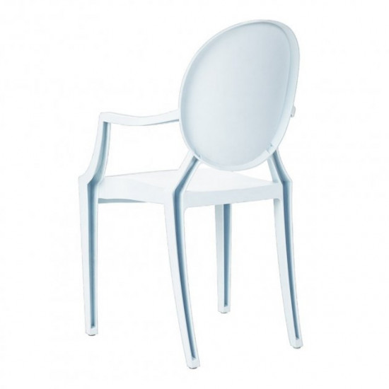 Designer chair Doris SDM, plastic, with armrests, white Designer chair Doris SDM, plastic, with armrests, white