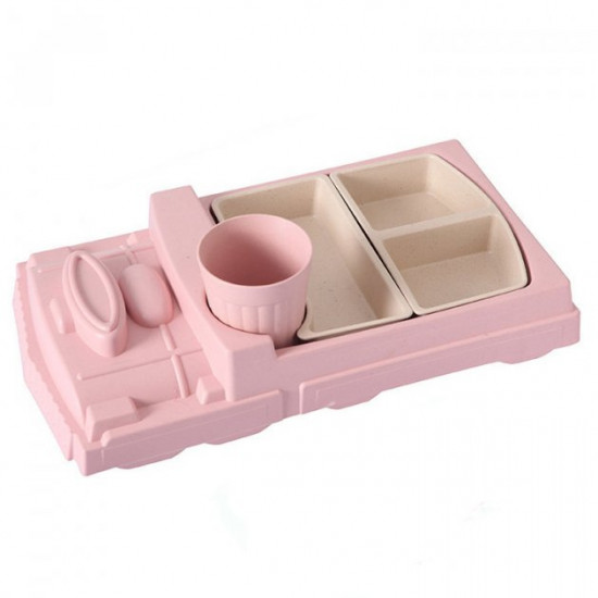 Set of children's dishes Train 2 plates cup and tray UFT BP17 Train Blue Set of children's dishes Train 2 plates cup and tray UFT BP17 Train Blue