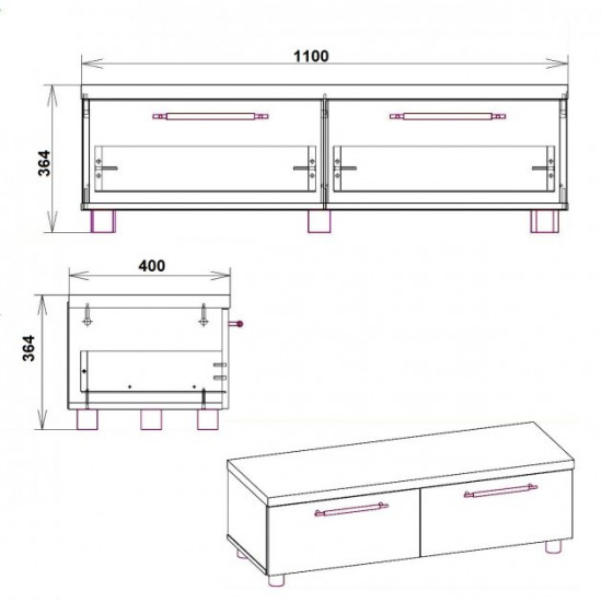 TV stand TV-2 Kompanit MG-2 beech TV stand TV-2 Kompanit MG-2 beech