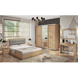 Bedroom set made of chipboard and MDF Classic SP-4596 natural oak Comfort Furniture
