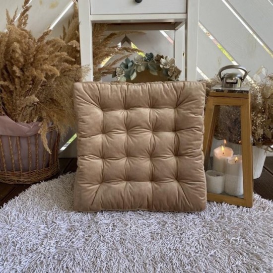Chair cushion Cedar in Lebanon series Elite Velor square quilted 40x40x6 beige (3165) Chair cushion Cedar in Lebanon series Elite Velor square quilted 40x40x6 beige (3165)