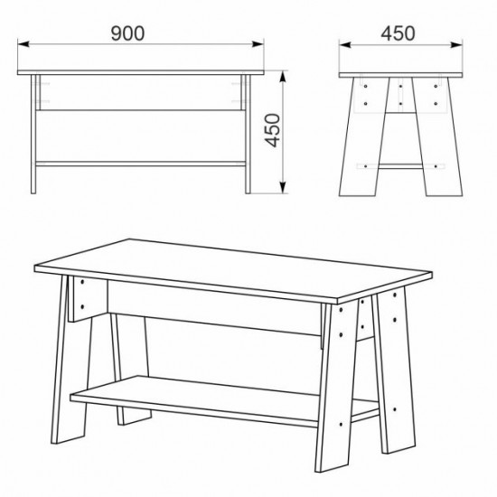 Coffee table Companit Jazz-1 Apple tree (90x45x45 cm) Coffee table Companit Jazz-1 Apple tree (90x45x45 cm)
