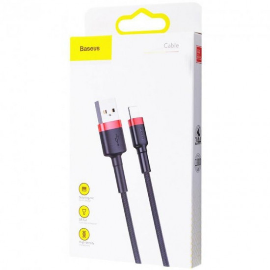 Кабель Baseus Kevlar Cable USB to Lightning 2A 1m CALKLF-B19 Black-Red Кабель Baseus Kevlar Cable USB to Lightning 2A 1m CALKLF-B19 Black-Red