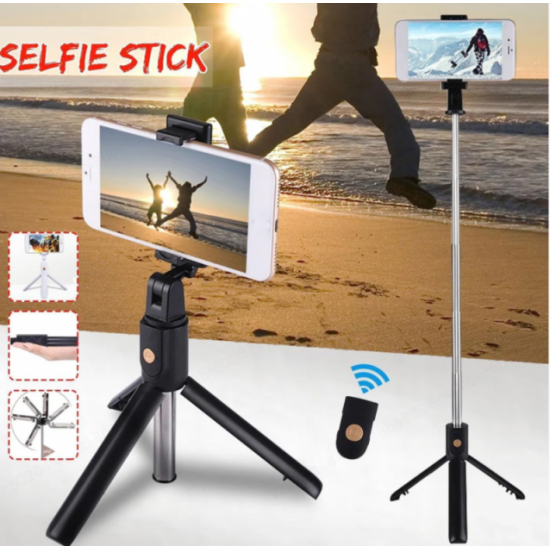 Трипод для телефону Tripod K07 Селфі-палиця з пультом Bluetooth Монопод Чорний Трипод для телефону Tripod K07 Селфі-палиця з пультом Bluetooth Монопод Чорний