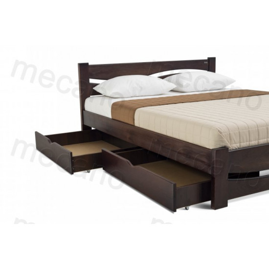 Double Bed made of pine wood 180*200 Wave MECANO color Dark walnut 5MKR010 Double Bed made of pine wood 180*200 Wave MECANO color Dark walnut 5MKR010