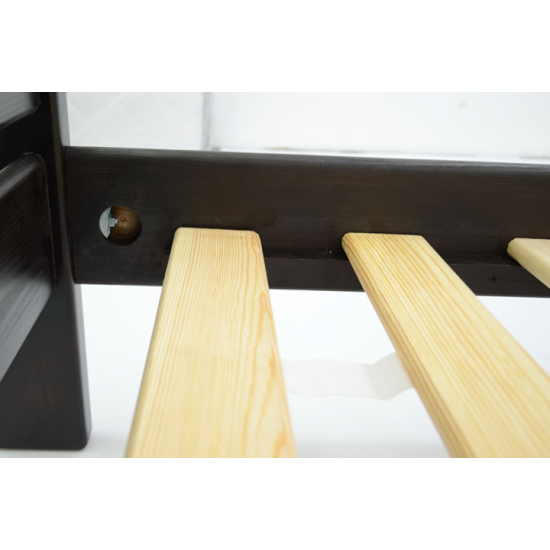 Double Bed made of pine wood 180*200 Wave MECANO color Dark walnut 5MKR010 Double Bed made of pine wood 180*200 Wave MECANO color Dark walnut 5MKR010