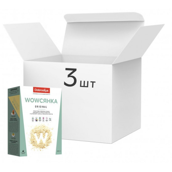 Упаковка хлопьев овсяных Dobrodiya Wowсянка Original 500 г х 3 шт (4820182203145) Упаковка хлопьев овсяных Dobrodiya Wowсянка Original 500 г х 3 шт (4820182203145)