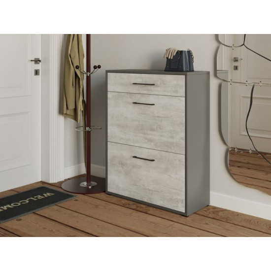 Shoe cabinet Moreli T-7 W700/H920/D280 Anthracite-Concrete Shoe cabinet Moreli T-7 W700/H920/D280 Anthracite-Concrete