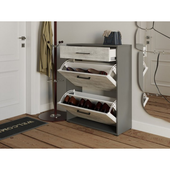 Shoe cabinet Moreli T-7 W700/H920/D280 Anthracite-Concrete Shoe cabinet Moreli T-7 W700/H920/D280 Anthracite-Concrete