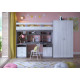 Кровать-чердак с рабочей зоной KidsBunkBed K-0219 дуб сонома белый 299x83x200 см Кровать-чердак с рабочей зоной KidsBunkBed K-0219 дуб сонома белый 299x83x200 см
