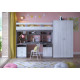 Кровать-чердак с рабочей зоной KidsBunkBed K-0219 дуб сонома белый 299x83x200 см Кровать-чердак с рабочей зоной KidsBunkBed K-0219 дуб сонома белый 299x83x200 см