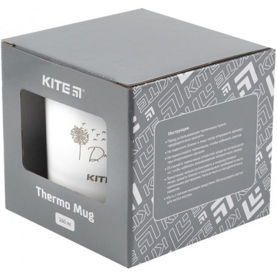 Термокружка Kite 260 мл Белая (K21-324-01) Термокружка Kite 260 мл Белая (K21-324-01)