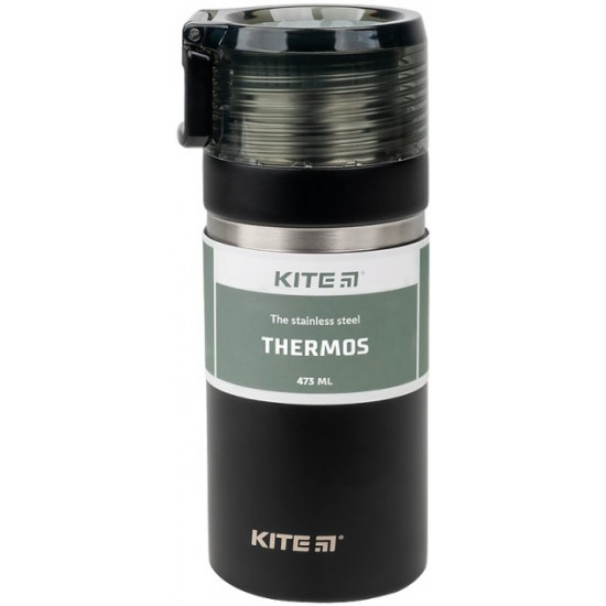 Термос Kite 473 мл Черный (K21-320-03) Термос Kite 473 мл Черный (K21-320-03)