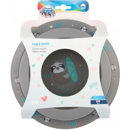 Набор посуды Canpol babies Exotic Animals Серый 2 шт (56/523_grey) Набор посуды Canpol babies Exotic Animals Серый 2 шт (56/523_grey)