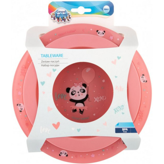 Набір посуду Canpol babies Exotic Animals Рожевий 2 шт (56/523_pin) Набір посуду Canpol babies Exotic Animals Рожевий 2 шт (56/523_pin)