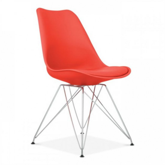 Chair Tower C SDM, plastic with soft cushion, leatherette, red color Chair Tower C SDM, plastic with soft cushion, leatherette, red color