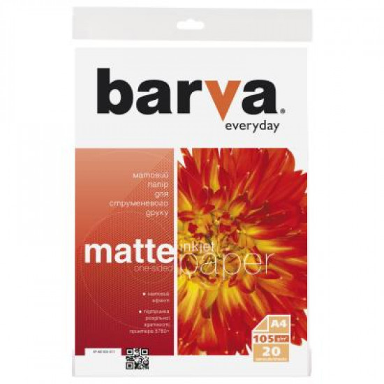 Папір Barva A4 Everyday Matte 105г, 20л (IP-AE105-311) Папір Barva A4 Everyday Matte 105г, 20л (IP-AE105-311)