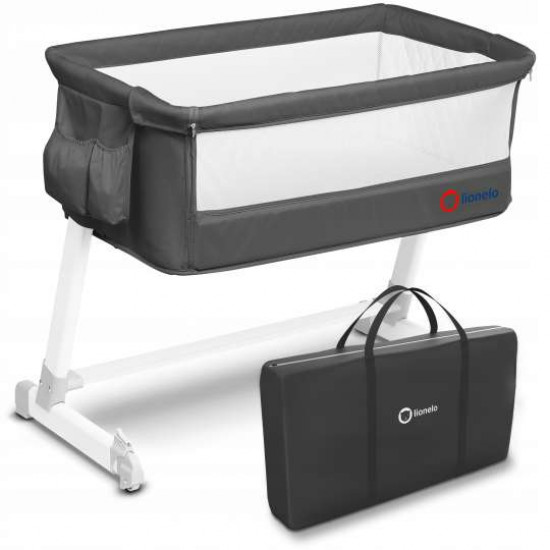 Кроватка приставная Lionelo THEO Dark Grey Кроватка приставная Lionelo THEO Dark Grey