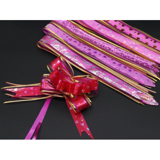 Polypropylene gift bow decorated with organza Pink (BN-626-7) Polypropylene gift bow decorated with organza Pink (BN-626-7)