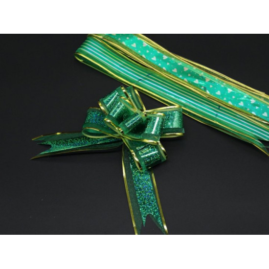 Polypropylene gift bow decorated with organza Green (BN-626-5) Polypropylene gift bow decorated with organza Green (BN-626-5)