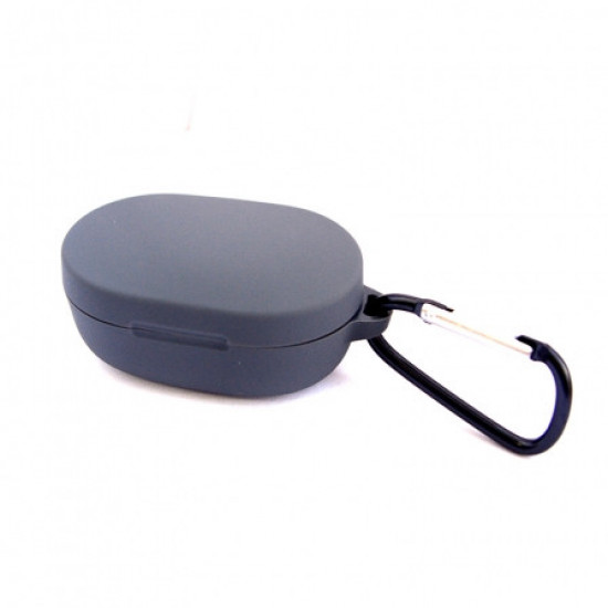 Силиконовый чехол с карабином для наушников Xiaomi AirDots Grey Серый Силиконовый чехол с карабином для наушников Xiaomi AirDots Grey Серый