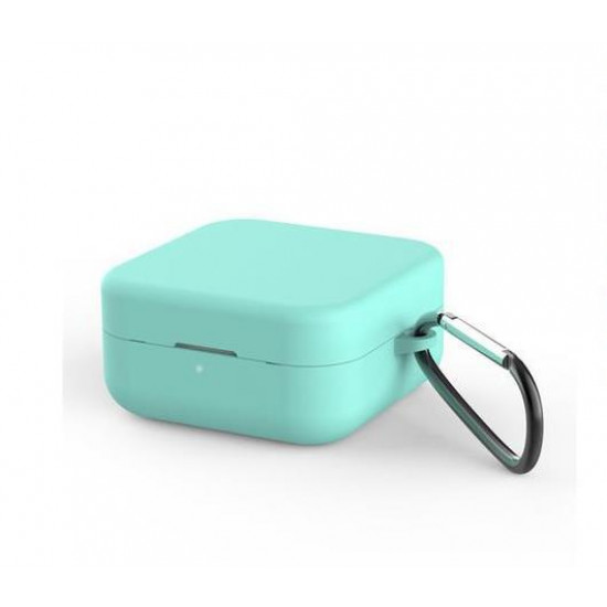 Силиконовый чехол с карабином для наушников Xiaomi Mi Air 2 SE Sea Бирюзовый Силиконовый чехол с карабином для наушников Xiaomi Mi Air 2 SE Sea Бирюзовый