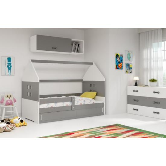 Дитяче ліжко горище Домик KidsBunkBed сосна білий сірий колір 160х80 см. 124х86х164 см. Дитяче ліжко горище Домик KidsBunkBed сосна білий сірий колір 160х80 см. 124х86х164 см.