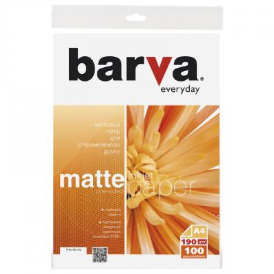 Папір BARVA A4 Everyday matted 190г 100с (IP-AE190-292) Папір BARVA A4 Everyday matted 190г 100с (IP-AE190-292)