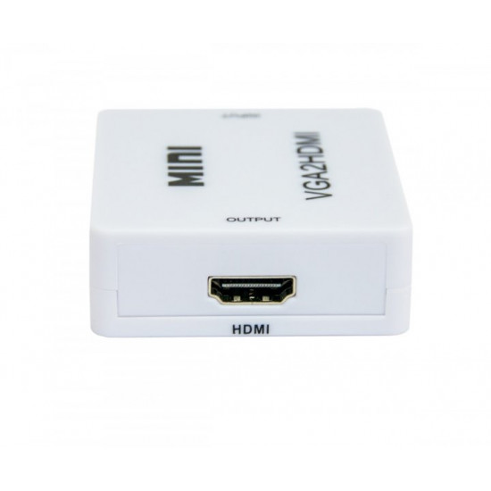 Перехідник із VGA на HDMI зі звуком MiNi VGA2HDMI Білий (VS7004213)