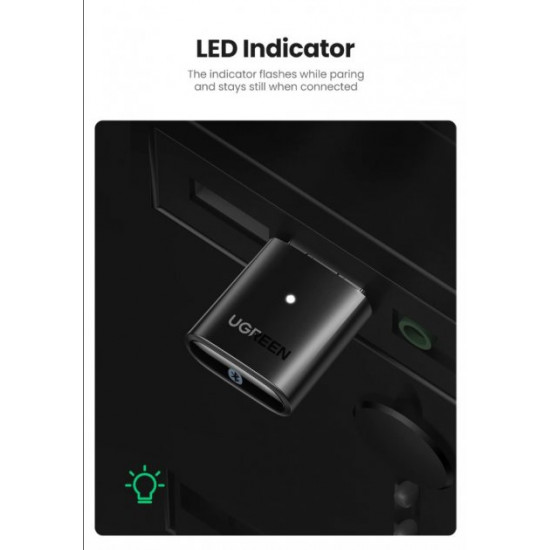 Bluetooth-адаптер UGREEN USB Bluetooth 5.0 передавач для комп'ютера, ноутбука Black (US390) Bluetooth-адаптер UGREEN USB Bluetooth 5.0 передавач для комп'ютера, ноутбука Black (US390)