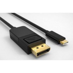 Кабель монітора-сигнальний Lucom USB Type-C-DisplayPort M/M (DP-екран) 1.0m (USB3.1) v1.2 <a href=