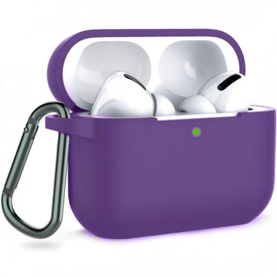 Силіконовий футляр із карабіном для навушників AirPods Pro Purple Силіконовий футляр із карабіном для навушників AirPods Pro Purple