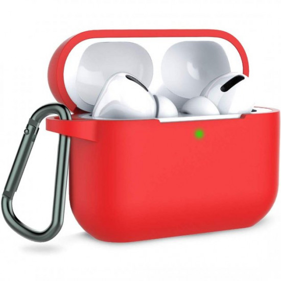 Силіконовий футляр із карабіном для навушників AirPods Pro Red Силіконовий футляр із карабіном для навушників AirPods Pro Red