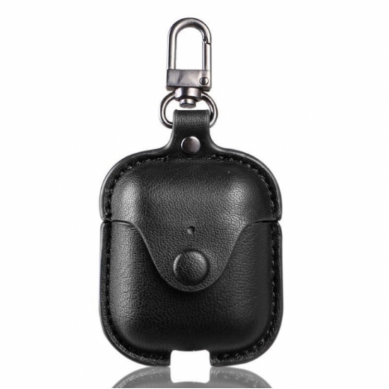 Шкіряний чохол Primo Hook для навушників Apple AirPods / AirPods 2019 - Black Шкіряний чохол Primo Hook для навушників Apple AirPods / AirPods 2019 - Black
