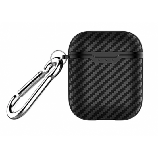 Силіконовий чохол Primo Carbon Fiber для AirPods 2 - Black Силіконовий чохол Primo Carbon Fiber для AirPods 2 - Black