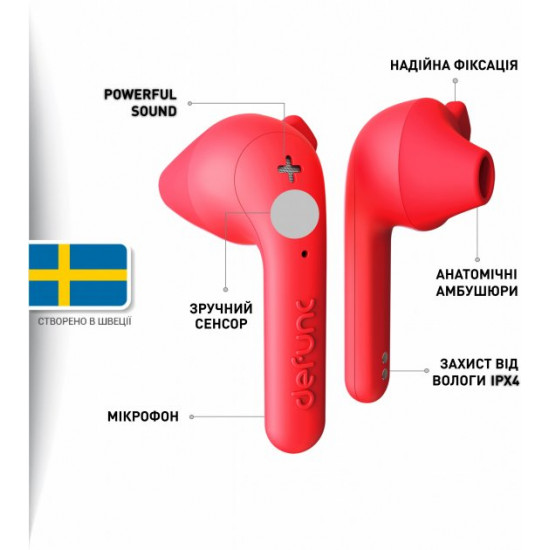 Наушники Defunc True Music TWS Red (D4273M) Наушники Defunc True Music TWS Red (D4273M)