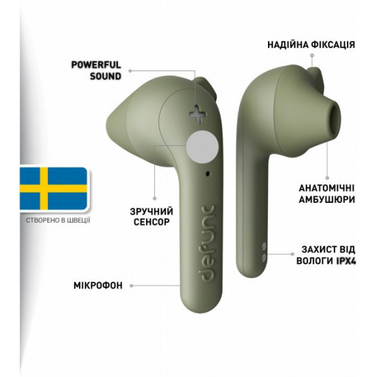 Наушники Defunc True Music TWS Green (D4276M) Наушники Defunc True Music TWS Green (D4276M)