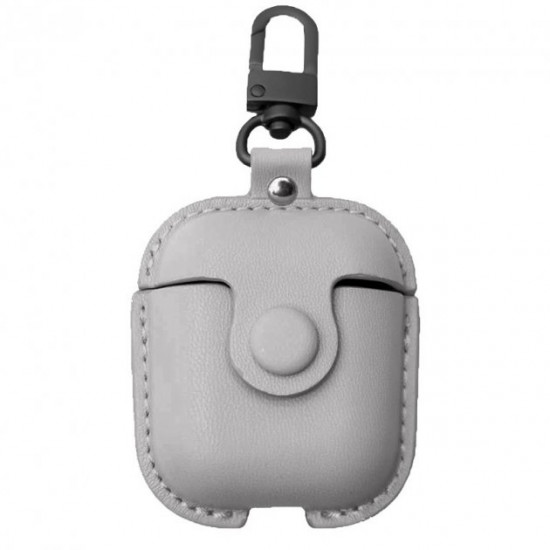 Кожаный футляр Leather bag для наушников AirPods Серый Кожаный футляр Leather bag для наушников AirPods Серый
