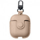 Кожаный футляр Leather bag для наушников AirPods Бежевый Кожаный футляр Leather bag для наушников AirPods Бежевый