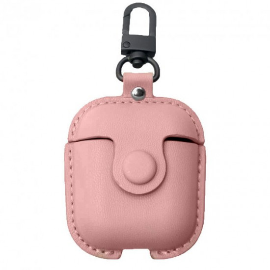 Кожаный футляр Leather bag для наушников AirPods Розовый Кожаный футляр Leather bag для наушников AirPods Розовый
