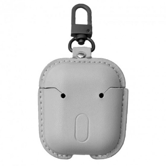 Кожаный футляр Leather bag для наушников AirPods Серый Кожаный футляр Leather bag для наушников AirPods Серый