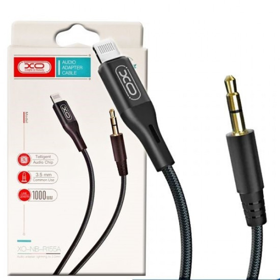 Аудіокабель XO AUX audio adapter cable Lightning to 3.5mm 1m Аудіокабель XO AUX audio adapter cable Lightning to 3.5mm 1m