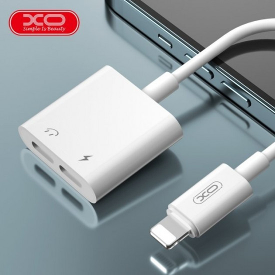 Перехідник XO 2в1 для навушників та заряджання Lightning to 2xLightning Перехідник XO 2в1 для навушників та заряджання Lightning to 2xLightning