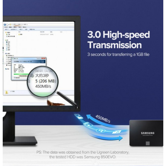 Кабель SATA 3.0 Ugreen 0.5М Black (US217) Кабель SATA 3.0 Ugreen 0.5М Black (US217)