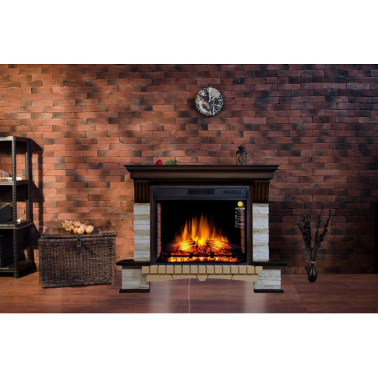 Electric fireplace with portal ArtiFlame STONE MONTEBELLO AF28S MAHOGON BROWN ANTIQUE (with sound) Electric fireplace with portal ArtiFlame STONE MONTEBELLO AF28S MAHOGON BROWN ANTIQUE (with sound)
