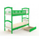 Children's bunk bed made of natural wood Jasmine pine without drawers MebiGrand 80x200 Green/White Children's bunk bed made of natural wood Jasmine pine without drawers MebiGrand 80x200 Green/White
