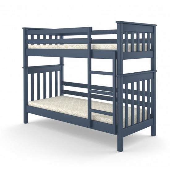 Children's bunk bed made of natural wood pine Scandinavia Mini without drawers MebiGrand 90x200 Blue Children's bunk bed made of natural wood pine Scandinavia Mini without drawers MebiGrand 90x200 Blue