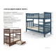 Children's bunk bed made of natural wood pine Scandinavia Mini without drawers MebiGrand 90x200 Blue Children's bunk bed made of natural wood pine Scandinavia Mini without drawers MebiGrand 90x200 Blue